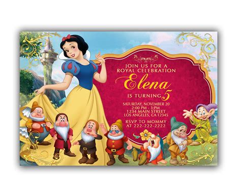 Snow White Invitation Snow White Invite Snow White Birthday Etsy