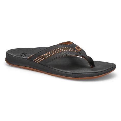 Reef Men S Reef Ortho Seas Thong Sandal Bla Softmoc Com