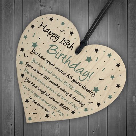 024 son gifts from dad 18th 21st birthday gift card son gift from mum gift for him eliteprintdesigns 5 out of 5 stars (153) $ 5.63. Funny 18th Birthday Gift For Daughter Son Wood Heart 18th Card