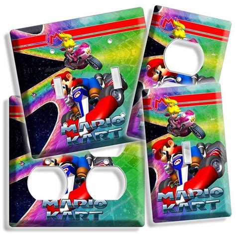 Super Mario Kart Racing Princess Peach Gfi Power Outlet Plate Nintendo