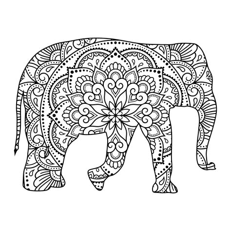 Mandala Elephant Coloring Page 6943873 Vector Art At Vecteezy