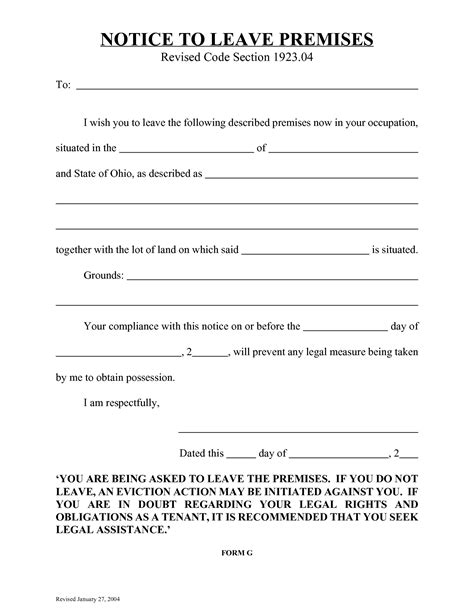 Upon receiving, the tenant will have a specified number of days to either comply or vacate the property. Free Printable Eviction Notice Ohio