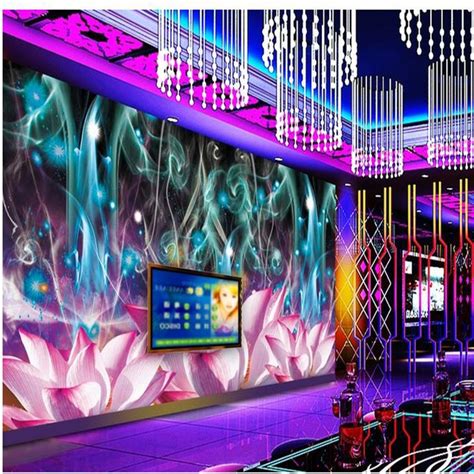 Beibehang 3d Stereoscopic Dazzle Colour Lotus Murals Europe Tv Backdrop