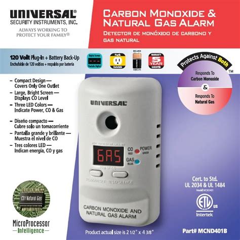 Usi Mcnd401cn Plug In 2 In 1 Carbon Monoxide And Natural Gas Smart