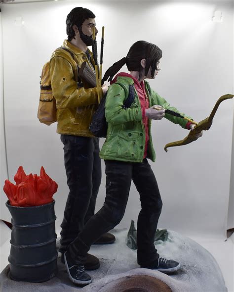 ellie and joel 3d printed action figure diorama the last of etsy