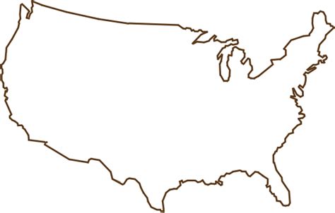 Outline Of United States Map Brown Clip Art At Vector Clip