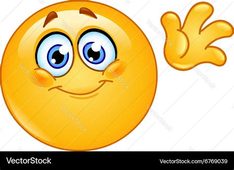 Waving Hello Emoticon Vector Funny Emoji Faces Emoji Love Emoji Images My Xxx Hot Girl