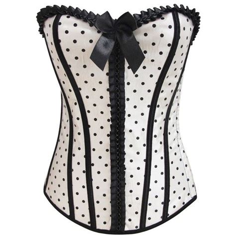 Black And White Polka Bridal Corset Lace Up 39 Cad Liked On Polyvore