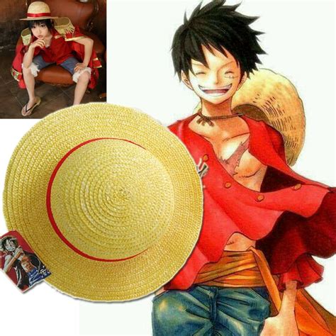 One Piece Luffy Anime Cosplay Straw Boater Beach Hat Cap