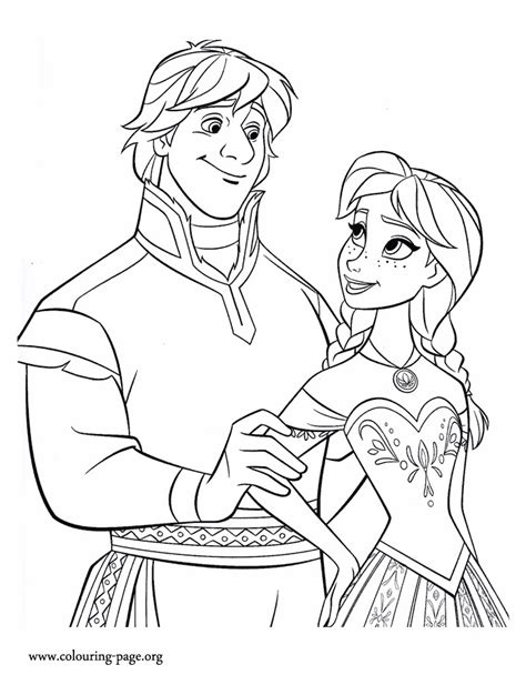Frozen - Princess Anna and Kristoff coloring page