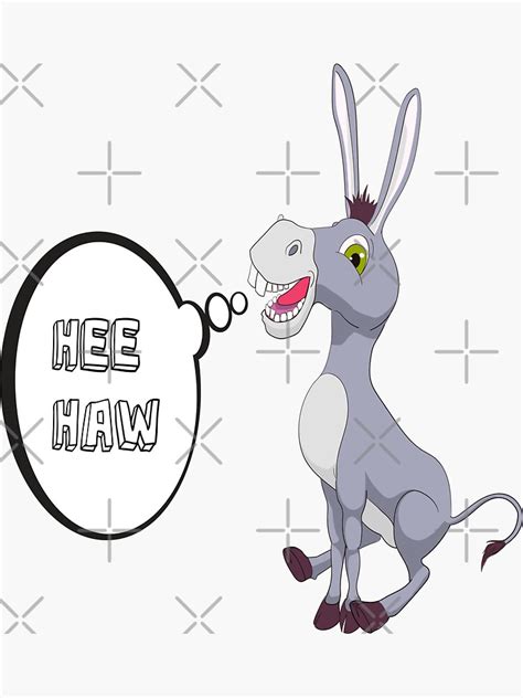 Hee Haw Funny Donkey Sticker For Sale By Alfa2020 Redbubble
