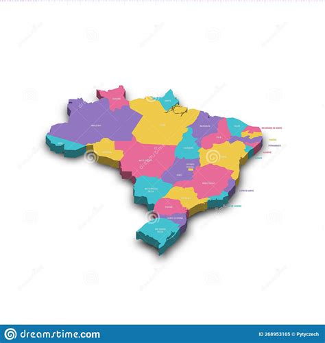 Brazil Political Map Of Administrative Divisions Stock Vector Illustration Of Atlas Geography