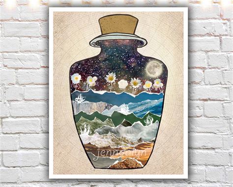 Mixed media abstract painting, introspection by colorado mixed media artist carol nelson. Moon Garden - 16 x 20 paper print, mixed media collage art ...