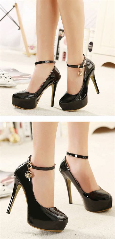 elegant black ankle strap high heels fashion shoes on luulla