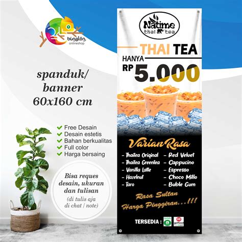X Spanduk Banner Thai Tea Spanduk Boba Lazada Indonesia