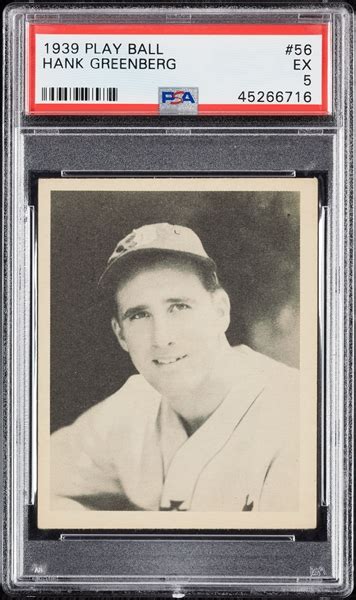 Lot Detail 1939 Play Ball Hank Greenberg No 56 Psa 5