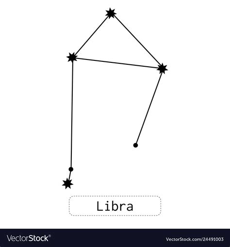 Libra Constellation Horoscope Zodiac Sign Vector Image