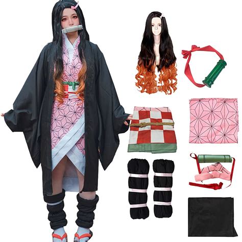 Amazon Com Fallinoce With Wig Demon Slayer Cosplay Costume Kamado