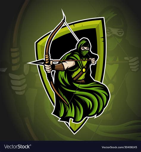Archer Sport Mascot Logo Design Royalty Free Vector Image