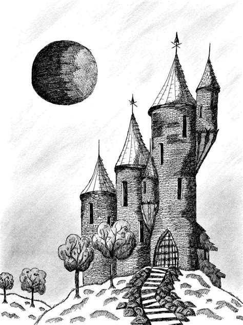 Resultado De Imagen Para Dibujos Bellos De Castillos A Lapiz Castle