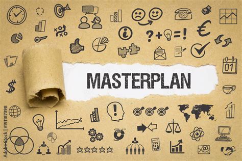 Masterplan Papier Mit Symbole Stock Photo Adobe Stock