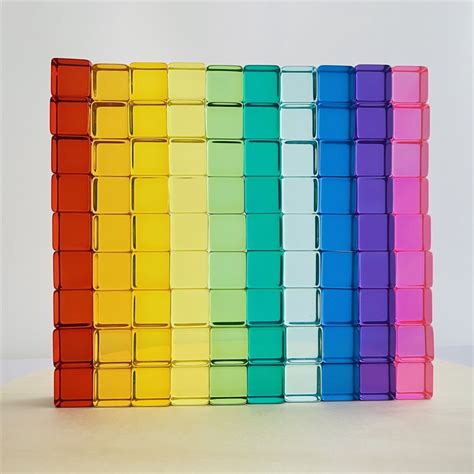 Lucent Cubes Building Blocks Stacking Toy Rainbow Translucent Cubes