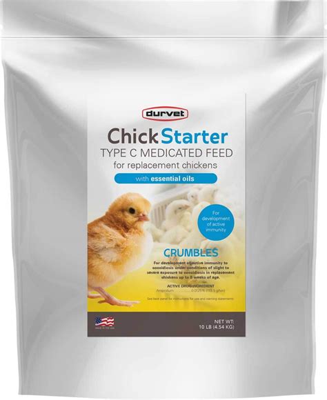 Chick Starter Type C Medicated Feed Durvet Poultry Feed Poultry Health Farm
