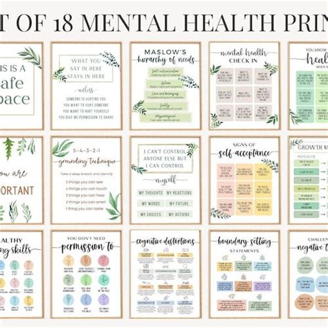 20 Therapist Office Decor Social Worker Posters Therapy Wall Etsy