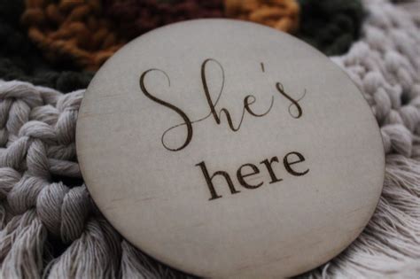 “hes Here” Shes Here” Raw Wooden Disc Foxx Willow