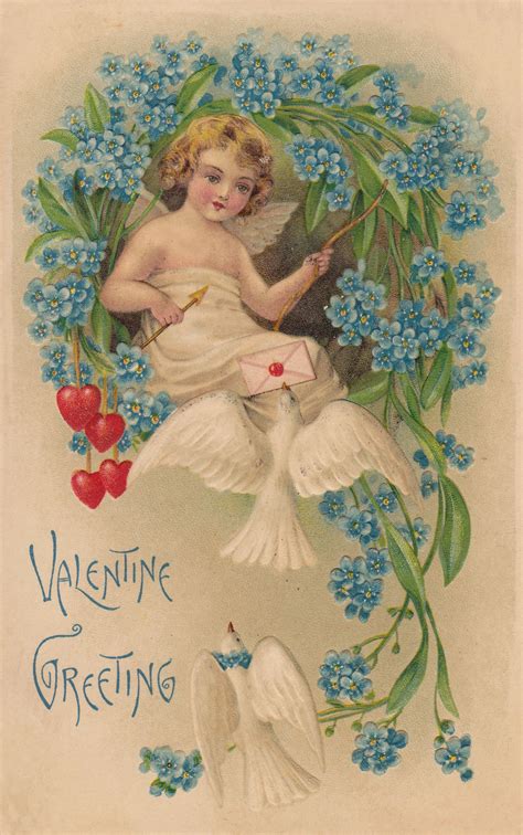 Doves And Cherubs 1910 Vintage Valentines Decorations Vintage