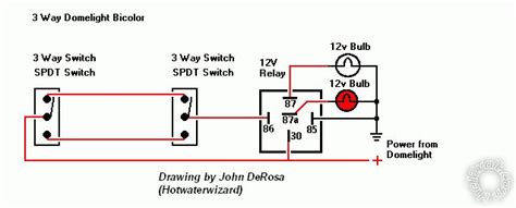 Please verify all wire colors and diagrams before applying any information. 3 way switch for bi color dome light