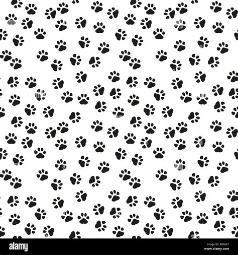 Dog Paw Print Vector Seamless Pattern Or Background Eps 10 Stock