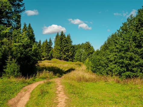 Dirt Road At The Hill In Summer Sunny Day Stock Image Image Of