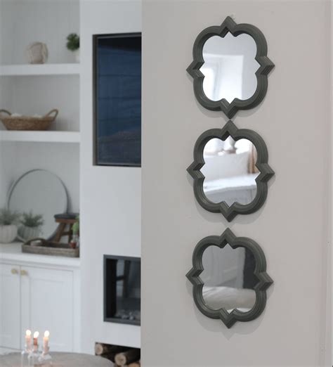 3 Mirror Set Grey Quatrefoil Pretty Little Home