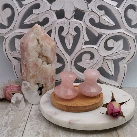 Hand Carved Rose Quartz Gua Sha Mushroom Facial Massage Tool Etsy