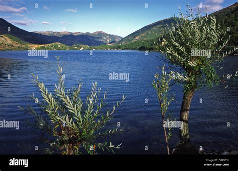 Lago Di Scanno Or Scanno Lake In The Abruzzo Region Of Italy Stock