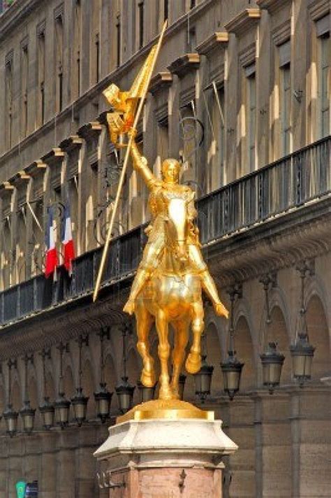 France Paris Ancient Famous Monuments Statue Of Jeanne D Arc Golden