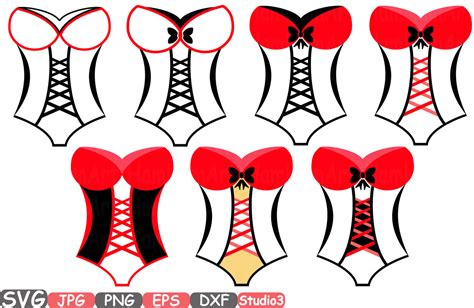 Corset Lingerie Silhouette Svg Cutting Files Bow Bachelorett 740s By