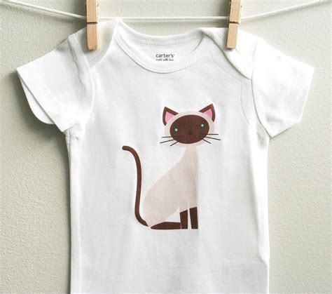 Baby Clothes Cute Siamese Cat Long Or By Squarepaisleydesign Cat