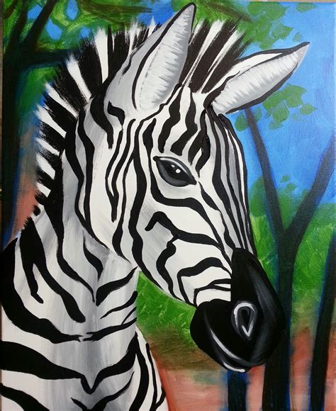 Zebra Safari Pinots Palette Painting