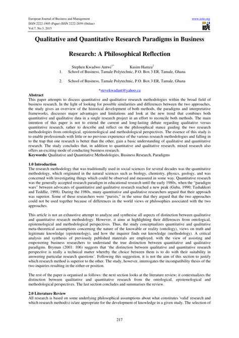 Instant formatting template for qualitative research guidelines. (PDF) Qualitative and Quantitative Research Paradigms in ...