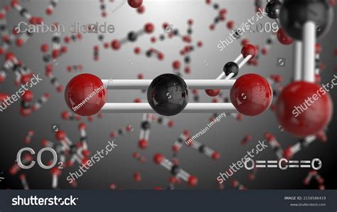 Carbon Dioxide Co2 Molecule Model Chemical Stock Illustration