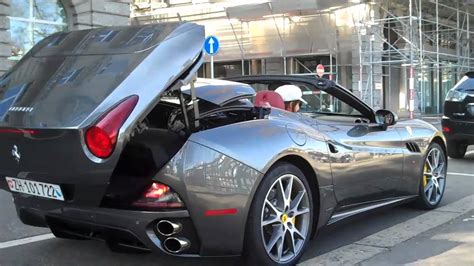 Maybe we could have expect a better color. Gray Ferrari California Startup, Top- Down, and Acceleration in Zurich, Switzerland - YouTube