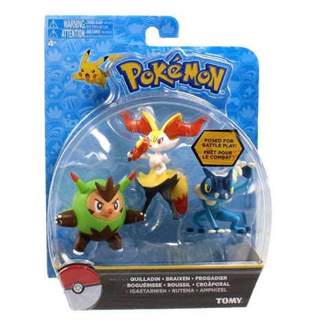 Pokemon Action Pose Quilladin Braixen And Frogadier 3 Action Figure 3 Pack