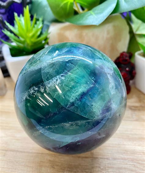 Beautiful Fluorite Sphere Orb Crystal Ball Geode Fls9