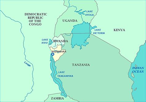 It lies on the southern end of the western rift valley. Map of Burundi