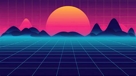 1920x1080 retro synthwave sunrise 4k laptop full hd 1080p hd 4k wallpapers images backgrounds