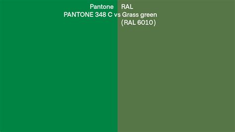 Pantone 348 C Vs Ral Grass Green Ral 6010 Side By Side Comparison