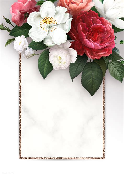 Floral framed card | Free transparent png - 582876