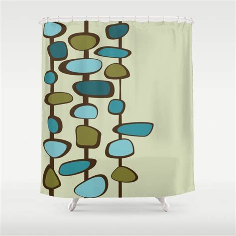 Tom from signature hardware shows you how to enclose a tub with a shower curtain by installing a corner shower curtain rod.about us: Mid Century Modern Baubles (teal) Shower Curtain by ...